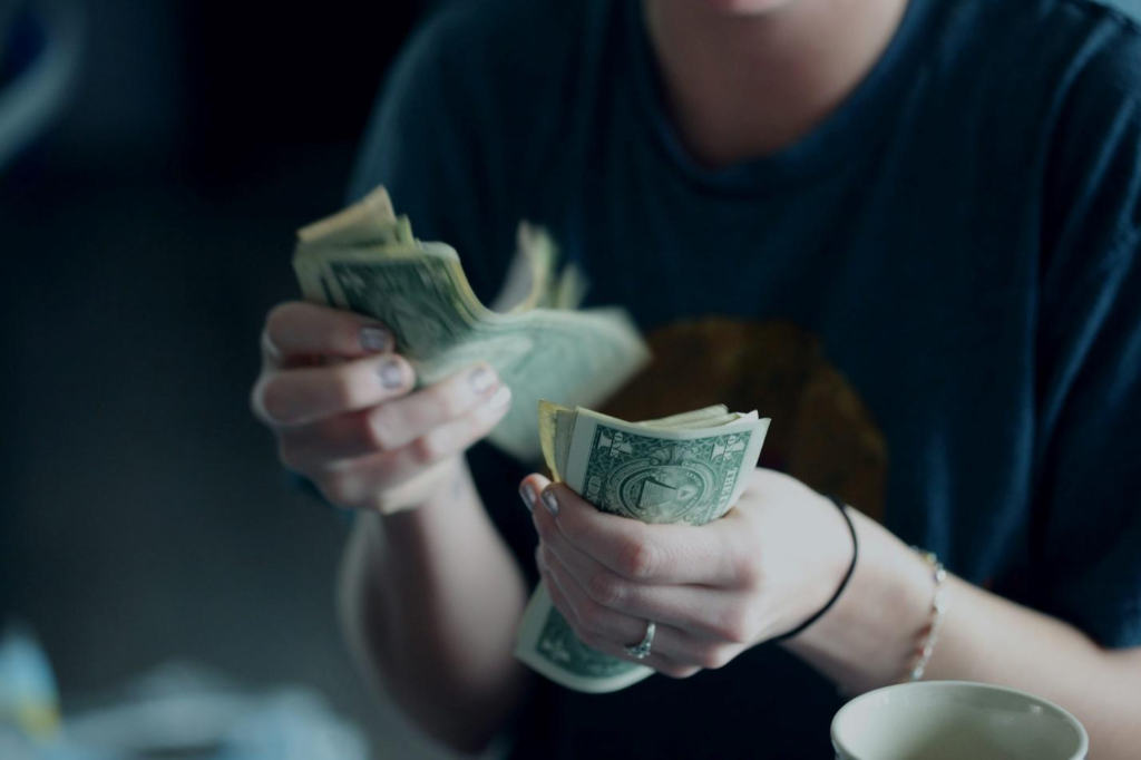 Money being counted