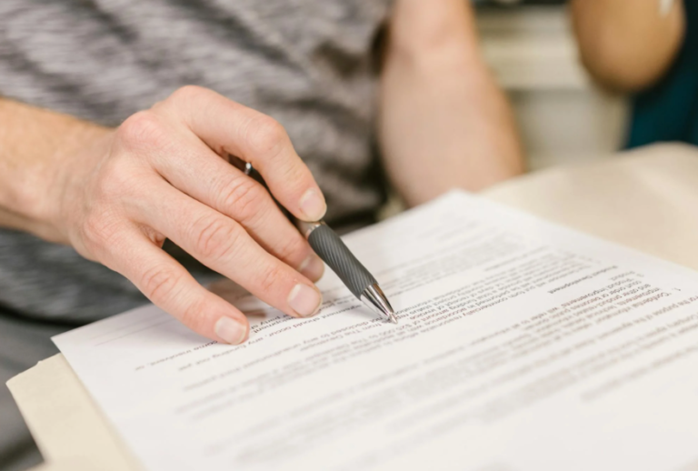 This image shows a person is checking bail documents